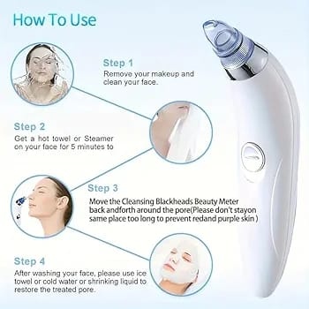 4 in 1 Multi-Function Blackhead Whitehead Extractor Remover Device